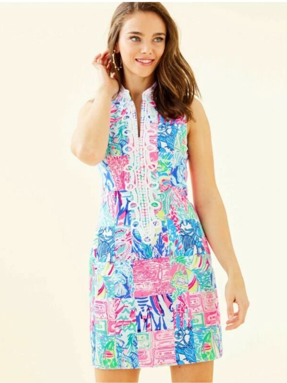 Lilly Pulitzer Alexa Shift Dress In Multi Pop Up Summer Remix Patch size 6